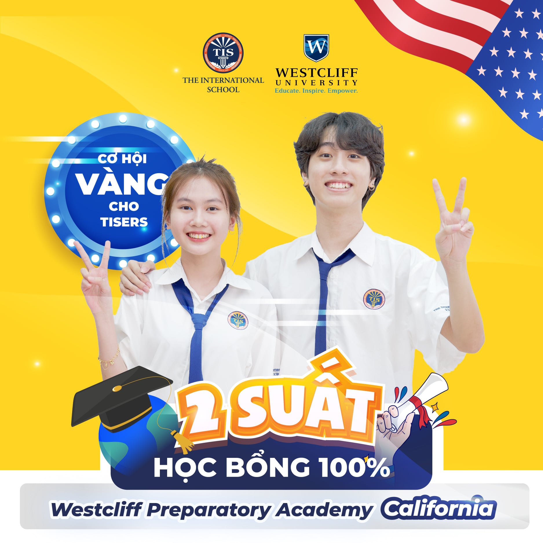 ‘cơ hội vàng’ dành riêng cho tisers: hai suất học bổng 100% tại mỹ